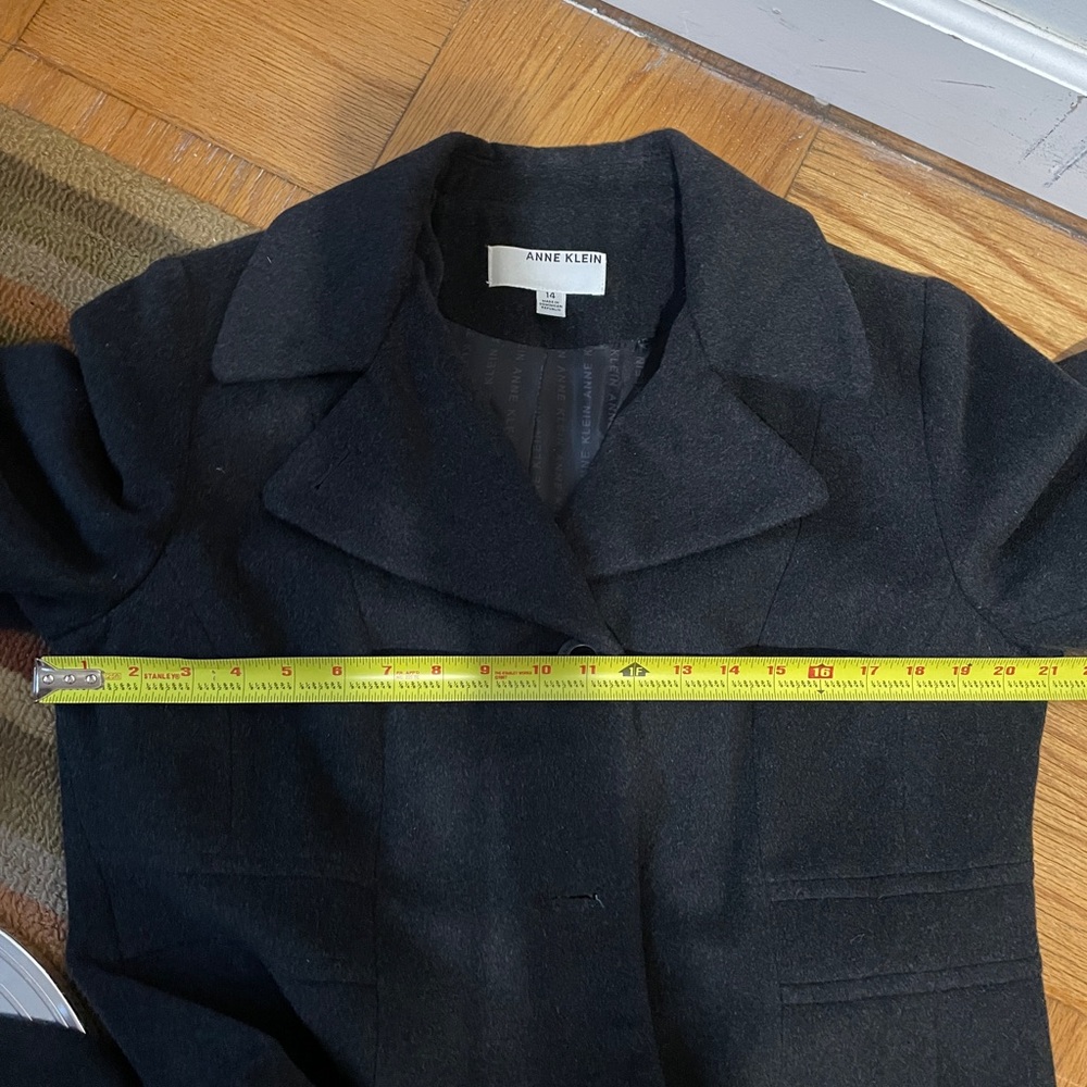 Anne Klein Gray Single-Breasted heavyweight cashmere blend Maxi Coat, 14, EUC - Picture 15 of 16
